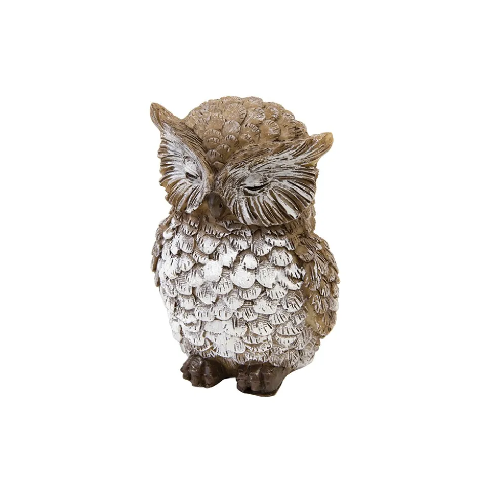 FIGURINE CHOUETTE ENDORMIE RÉSINE 8.6X6.3X5.7CM