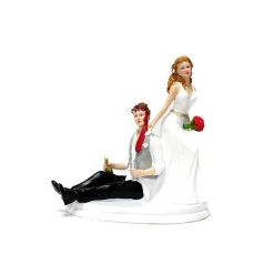 FIGURINE COUPLE MARIAGE SOIRÉE ARROSÉE 14CM
