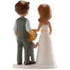 FIGURINE COUPLE MARIÉS AVEC GARÇON 16CM
