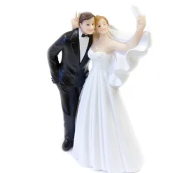 FIGURINE COUPLE MARIÉS SELFIE PHOTO FUN 14CM