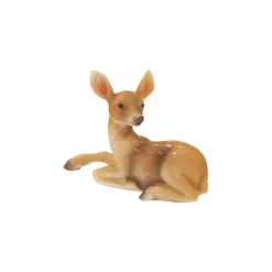 FIGURINE FAON COUCHÉ RÉSINE 6X8.3X3CM NATURE