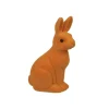 FIGURINE LAPIN DEBOUT TISSU FLOQUÉ 25.5CM ORANGE
