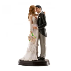 FIGURINE MARIÉS TENDRE BAISER AMOUR 18CM