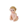FIGURINE RÉSINE BÉBÉ FILLE ASSIS 12.6X8.7CM ROSE