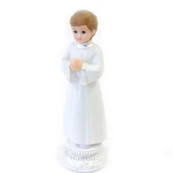 FIGURINE RÉSINE COMMUNIANT DEBOUT 10.5CM BLANC