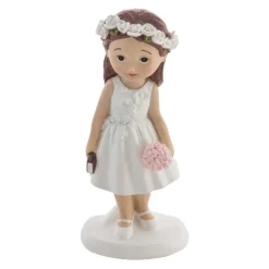 FIGURINE RÉSINE COMMUNIANTE BIBLE BOUQUET 15.1CM