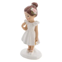 FIGURINE RÉSINE COMMUNIANTE CHIGNON CROIX 15.5CM