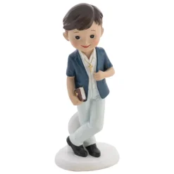 FIGURINE RÉSINE COMMUNIANT ÉLÉGANT BIBLE 15.1CM