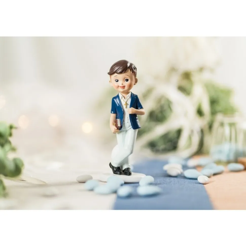 FIGURINE RÉSINE COMMUNIANT ÉLÉGANT BIBLE 15.1CM