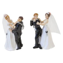 FIGURINE RÉSINE COUPLE ENCHAÎNER HUMOUR 10.7CM