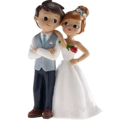 FIGURINE RÉSINE COUPLE MARIAGE REPOS ÉPAULE 16CM