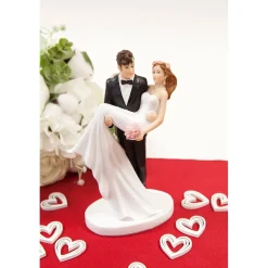 FIGURINE RÉSINE COUPLE PORTÉ MARIÉE 18CM