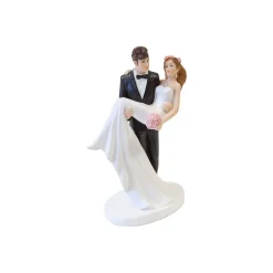 FIGURINE RÉSINE COUPLE PORTÉ MARIÉE 18CM