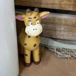 FIGURINE RÉSINE GIRAFE JUNGLE 10.5X5X3 JAUNE