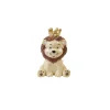 FIGURINE RÉSINE LION COURONNÉ DORÉE 6X4CM