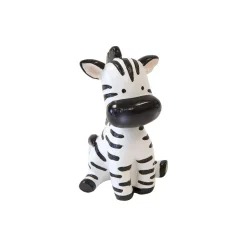 FIGURINE RÉSINE ZÈBRE ASSIS 10X7.8X6CM