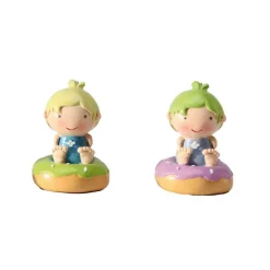 2 FIGURINES RÉSINE DONUTS GARCON