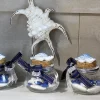 3 FIGURINES RÉSINE TORTUES DE MER 4.4X3.4CM BLEU