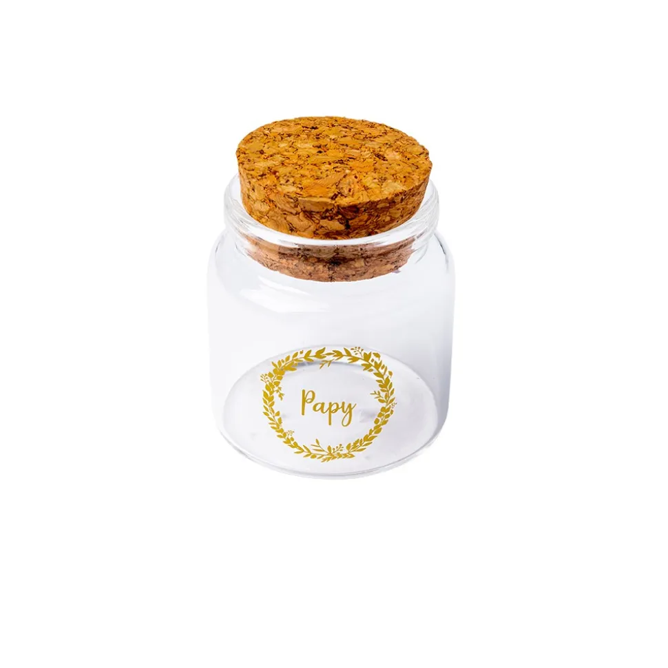 FIOLE VERRE PAPY COURONNE BOUCHON 4.5X5.5CM OR