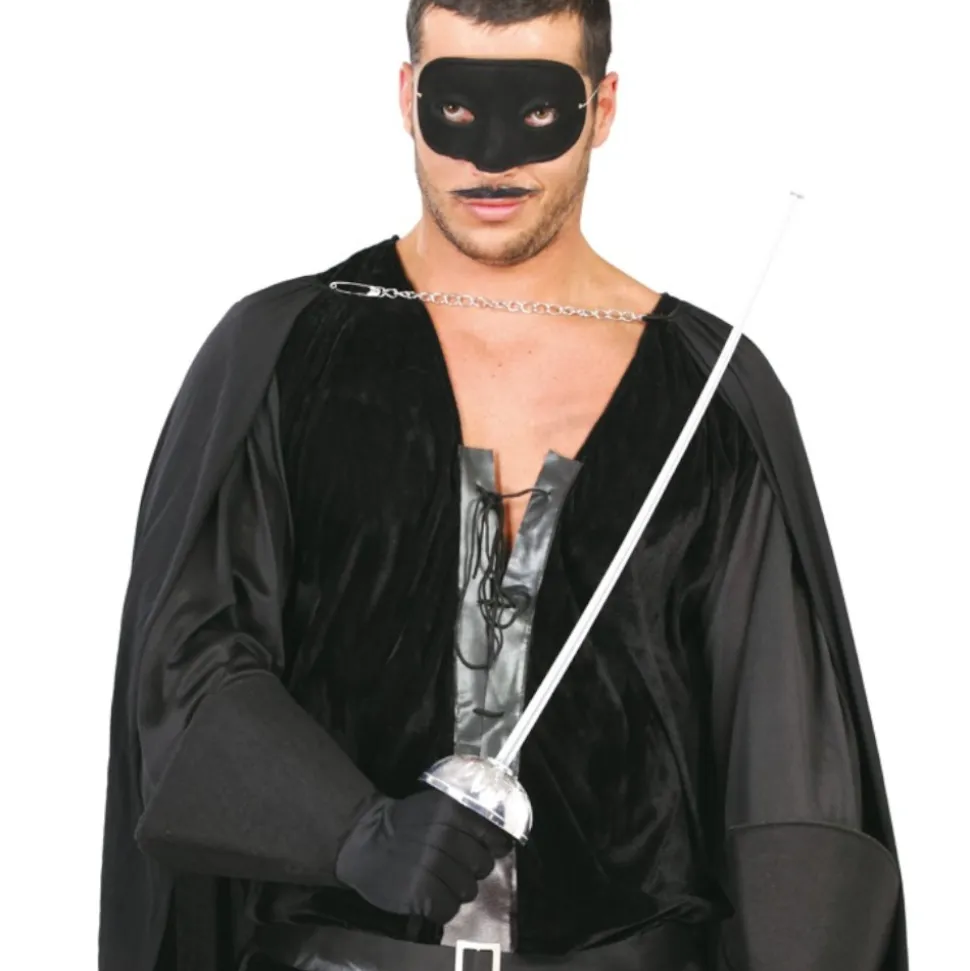 FLEURET ARGENT 63CM LOUP NOIR JUSTICIER MASQUÉ