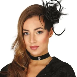 FLEUR NOIRE POUR CHEVEUX AVEC CLIP