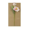 FLEUR PAPIER FEUILLES MOUSSE 19CM ROSE