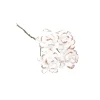 12 FLEURS BLANC PAPIER PAILLETÉ 9X2.5CM ROSE GOLD