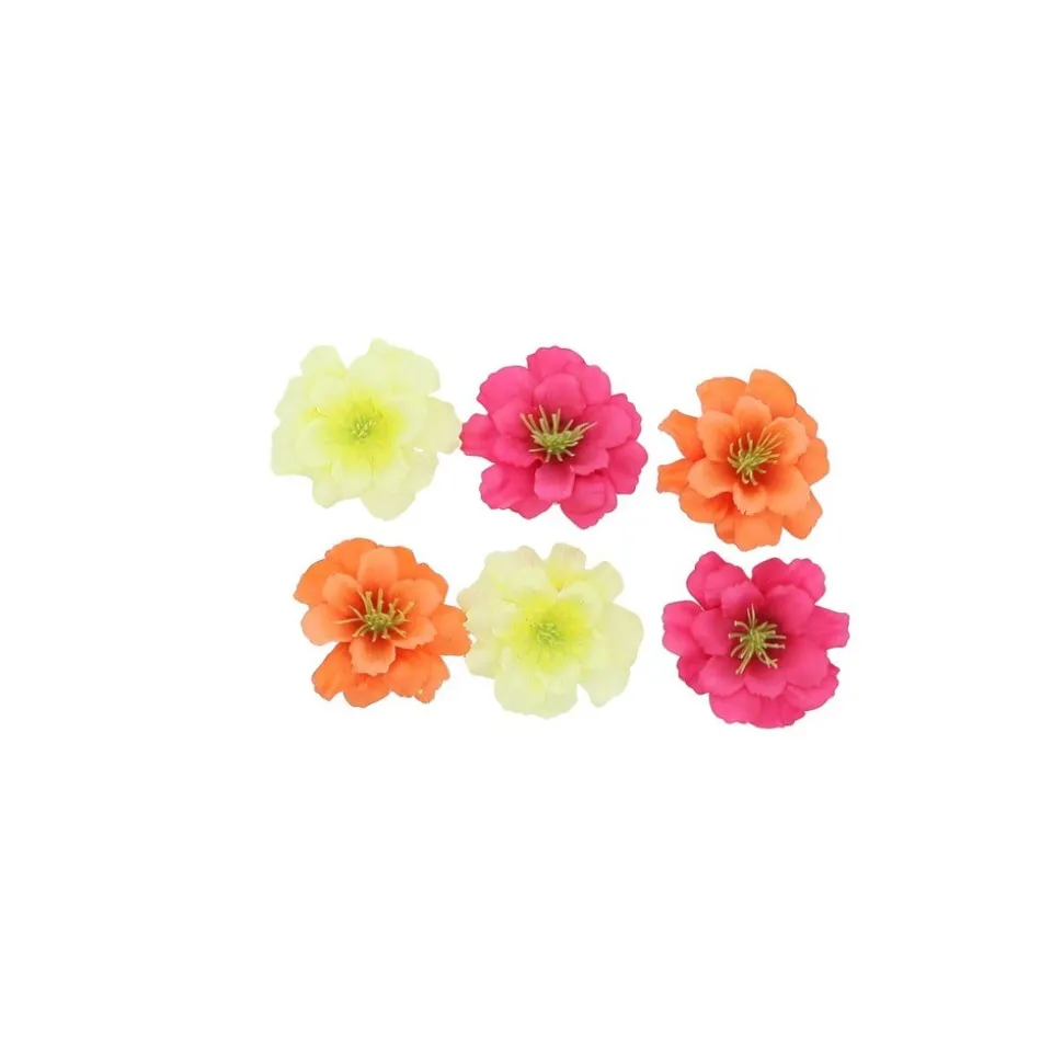 6 FLEURS CERISIER ARTIFICIEL ADHÉSIF 5CM COLORÉ