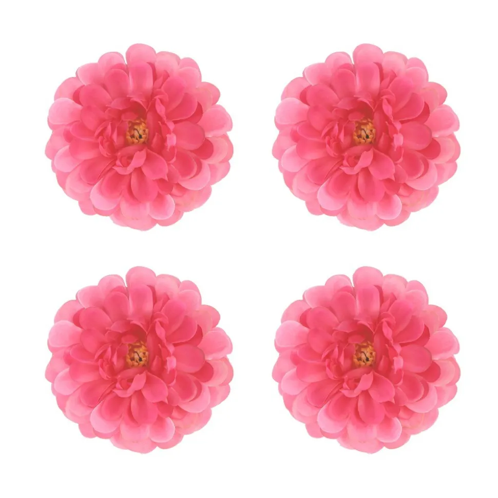 4 FLEURS DAHLIA ARTIFICIEL 8.5CM FUCHSIA
