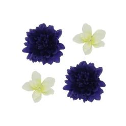 4 FLEURS DAHLIA MAGNOLIA ARTFICIEL 8-12.5CM INDIGO