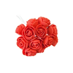 24 FLEURS DÉCO ROSETTE MOUSSE 11X2CM ROUGE