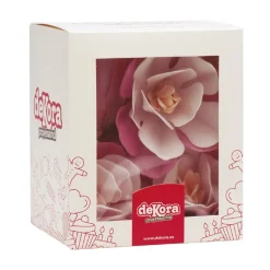 6 FLEURS MAGNOLIA AZYME COMESTIBLE 7CM ROSE