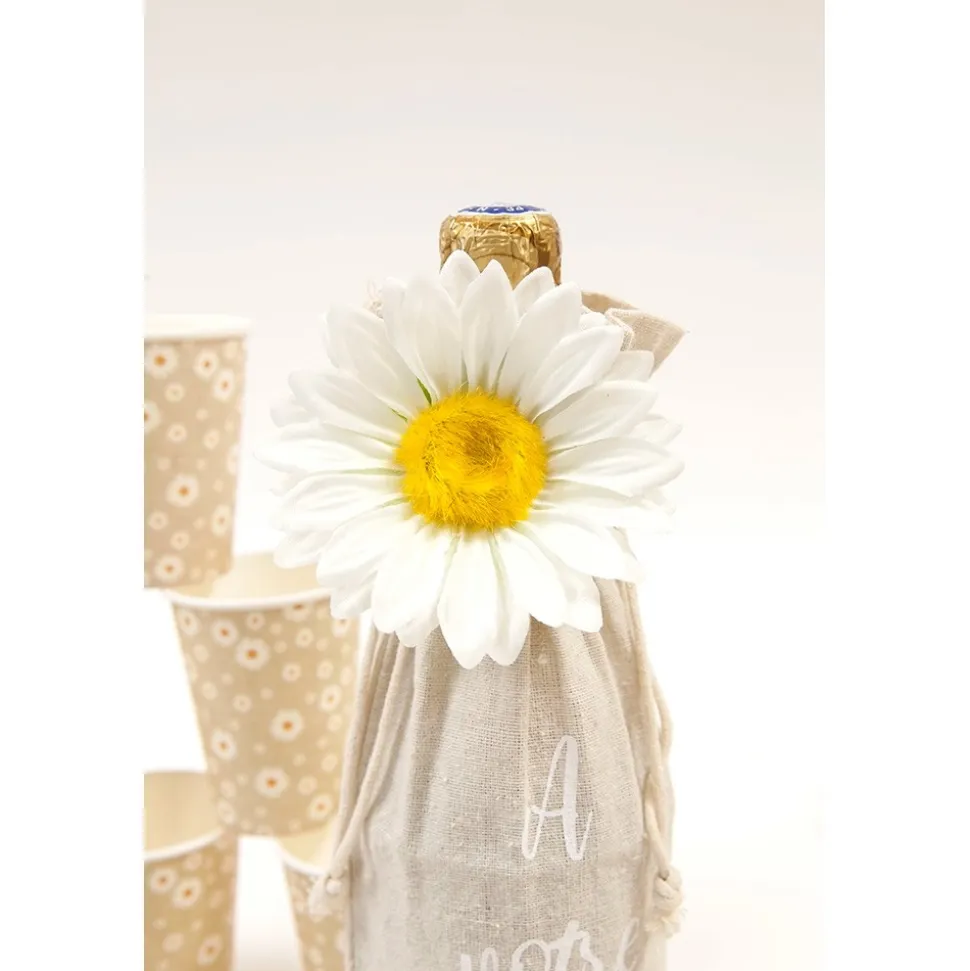 2 FLEURS MARGUERITE ARTIFICIELLE 9CM BLANC