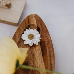 6 FLEURS MARGUERITE PAPIER ADHÉSIF 3CM BLANC