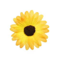 24 FLEURS MARGUERITE SANS TIGE TISSU 5CM JAUNE