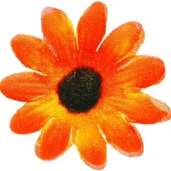 24 FLEURS MARGUERITE SANS TIGE TISSU 5CM ORANGE