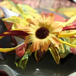 24 FLEURS MARGUERITE SANS TIGE TISSU 5CM ORANGE