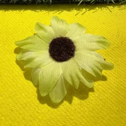 24 FLEURS MARGUERITE SANS TIGE TISSU 5CM VERT