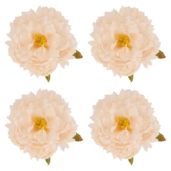 4 FLEURS PIVOINE ARTIFICIEL 9CM AMANDE
