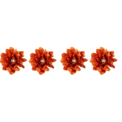 4 FLEURS PIVOINE ARTIFICIEL 9X9CM CAMEL