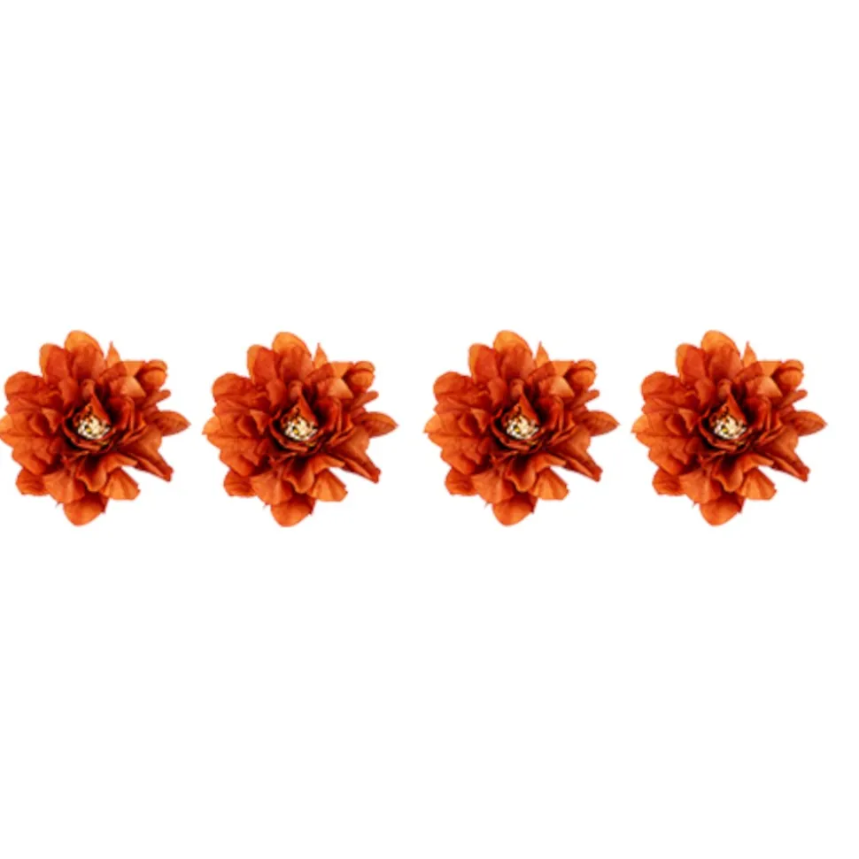 4 FLEURS PIVOINE ARTIFICIEL 9X9CM CAMEL