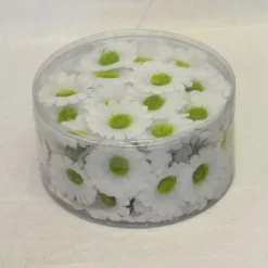 100 FLEURS PÂQUERETTES SANS TIGE TISSU 3CM BLANC