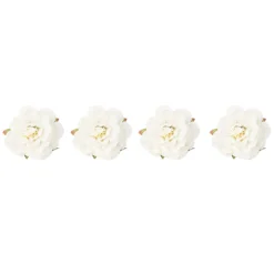 4 FLEURS ROSE ANCIENNE ARTIFICIELLE 9X7CM BLANC