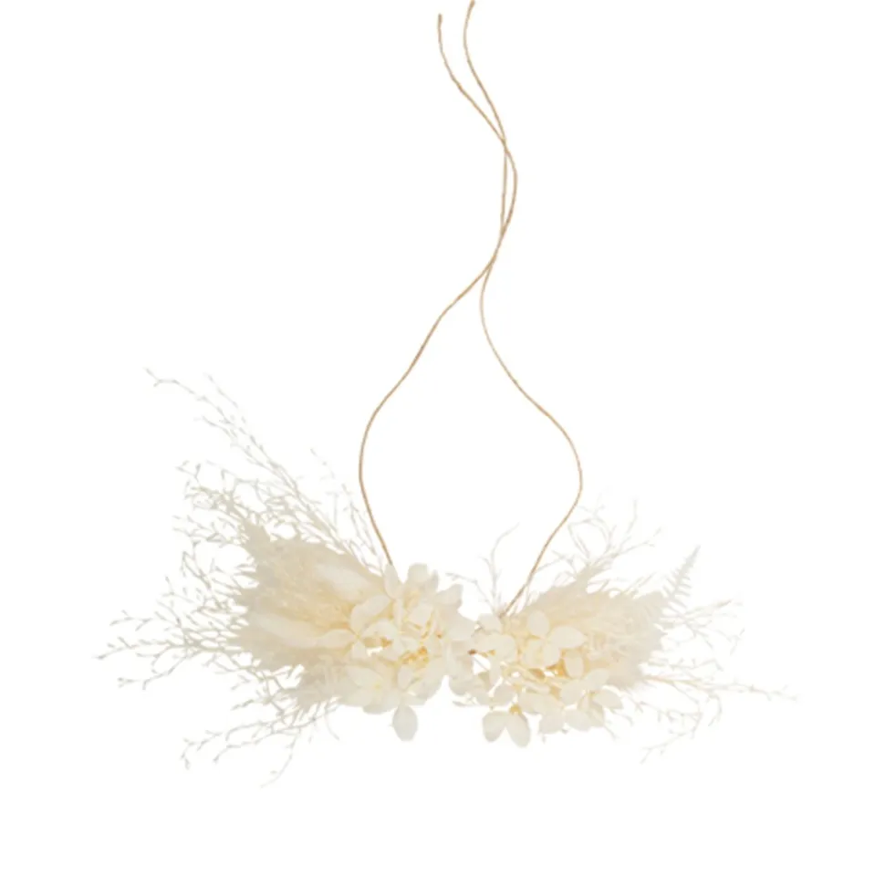 FLEURS SÉCHÉES FICELLE À NOUER 20CM CRÈME