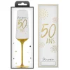 FLÛTE CHAMPAGNE VERRE 50 ANS 24CM BLANC OR