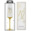 FLÛTE CHAMPAGNE VERRE 70 ANS 24CM BLANC OR