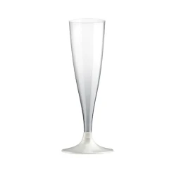 10 FLÛTES À CHAMPAGNE EASY 14CL BLANC PERLÉ
