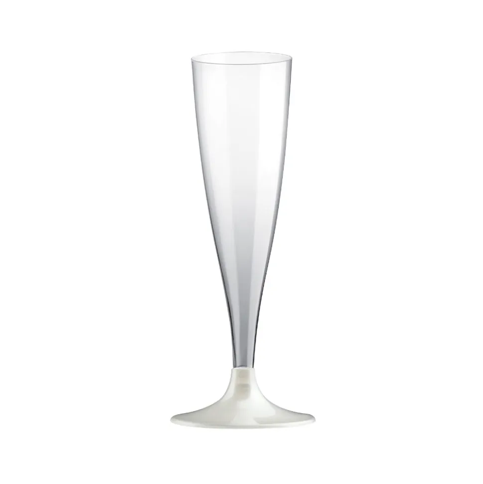 10 FLÛTES À CHAMPAGNE EASY 14CL BLANC PERLÉ