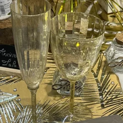 8 FLÛTES À CHAMPAGNE LUXE 200ML - OR PAILLETÉ
