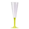 10 FLÛTES À CHAMPAGNE RÉUTILISABLES 13CL PIED VERT ANIS